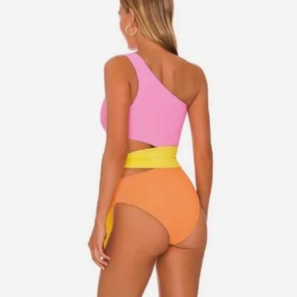 New!Beach Riot Carlie Fruity‎  Colorblock One Piece Swimsuit - Picture 3 of 13